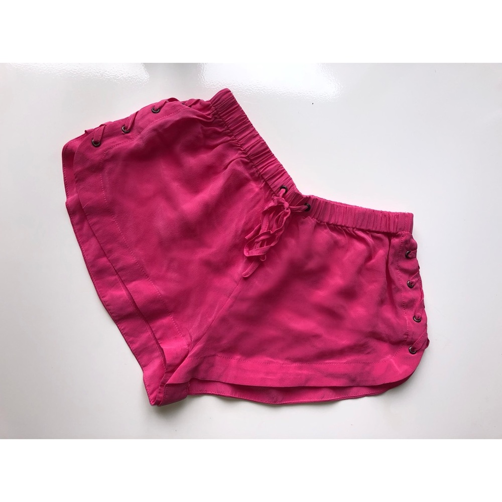 LF pink silk shorts